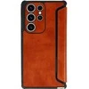 Topt Razor Leather Book dėklas skirtas Samsung Galaxy S23 Plus rudos spalvos