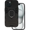 Topt Ring Armor dėklas skirtas Apple iPhone 15 juodos spalvos