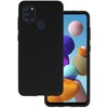 Fusion Accessories Topt Silicone Lite dėklas skirtas Samsung Galaxy A21S juodos spalvos