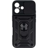 Toptel Topt Slide Camera Armor dėklas skirtas Apple iPhone 16 juodos spalvos