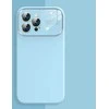 Topt Soft Silicone Lens dėklas skirtas Apple iPhone 12 light mėlynos spalvos