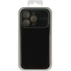 Topt Soft Silicone Lens dėklas skirtas Apple iPhone 15 Plus juodos spalvos