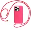 Topt Strap silikoninis dėklas skirtas Apple iPhone 15 Plus design 1 rožinės spalvos