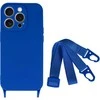 Topt Strap silikoninis dėklas skirtas Apple iPhone 13 Pro Max design 2 mėlynos spalvos
