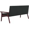 Trivietė sofa, juodos spalvos, dirbtinė oda
