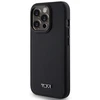 Tumi TUHMP15LRBAK Apple iPhone 15 Pro 6.1″ juodos spalvos kietas dėklas with Leather Ballistic Pattern and MagSafe