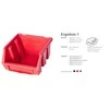 PATROL ERGOBOX 1 Raudonas, 116 x 112 x 75mm