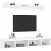 TV staliukas Sieninė TV sekcija su LED, 5 dalių, balta, apdirbta mediena