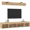 TV staliukas Sieninė TV sekcija su LED, 5 dalių, ąžuolo, apdirbta mediena