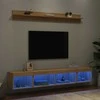 TV staliukas Sieninė TV sekcija su LED, 5 dalių, ąžuolo, apdirbta mediena