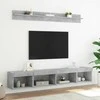 TV staliukas Sieninė TV sekcija su LED, 5 dalių, betono, apdirbta mediena