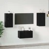 TV staliukas TV spintelių komplektas 3 pcs Juodas ąžuolas Apdirbta mediena