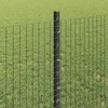 Suvirintas vielos tvora su stulpeliais 25 x 0,8 m Pilka