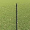 Hexagonal Fence with Post 10 x 1,5 m PVC dengtas plienas Pilka