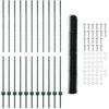 Hexagonal Fence with Post 25 x 1,6 m PVC dengtas plienas Žalia