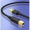 USB 2.0 AB spausdintuvo kabelis UGREEN US135, paauksuotas, 1.5 m (juodas)