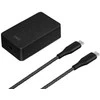 UNIQ Versa Slim įkroviklis USB-C PD 18W + USB-C-USB-C laidas, anglies juodos spalvos (LITHOS Collect)
