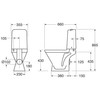 Gustavsberg pods ar vāku Nordic 3, 355x660 mm, horizontāls izvads, 3/6 l, balts