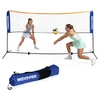 Universalus 305×140 cm 3-in-1 reguliuojamas tinklas badmintonui, tinkliniui ir tenisui su krepšiu, MOVEPRO