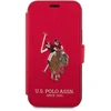 Dėklas „Us Polo Assn US Polo“ USFLBKP12MPUGFLRE „Apple iPhone 12/12 Pro 6,1“ raudonos spalvos knygelė „Polo Embroidery Collection“