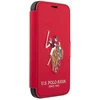 Dėklas „Us Polo Assn US Polo“ USFLBKP12MPUGFLRE „Apple iPhone 12/12 Pro 6,1“ raudonos spalvos knygelė „Polo Embroidery Collection“