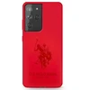 Dėklas „Us Polo Assn US Polo“ USHCS21LSLHRTRE S21 Ultra G998 raudonas silikoninis ant toninio pamušalo