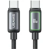 USAMS Al-Alloy SJ815 U110 RGB greitojo įkrovimo 60W USB-C į Lightning laidas 1.2 m juodas