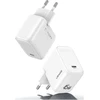 USAMS CC339 T76 45W GaN greitasis įkroviklis USB-C sieninis įkroviklis baltas