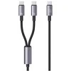 USAMS Kabelis 2in1 2xUSB-C 72W 1,2m aliuminio lydinio duomenų kabelis Sufeng Series SJ740USB101 (US-SJ740)
