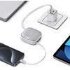 USAMS 3in1 ištraukiamas laidas su dėžute, MicroUSB/USB-C/Lightning, 60W, plienas/tamsus, SJ650USB01