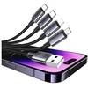 USAMS Kabelis 4in1 2xUSB-C/Lightning/MicroU SB 15W 1,2m aliuminio lydinio duomenų kabelis Sufeng Series SJ739USB101 (US-SJ739)