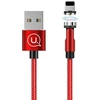 USAMS U59 magnetinis „Lightning“ laidas 2.1A greito įkrovimo 1m, pintas, raudonas SJ472USB02 (US-SJ472)