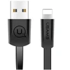 USAMS U2 Flat Kabelis Lightning 1.2m juodos spalvos SJ199IP01 iPhone 5/6/7/8/X (US-SJ199)