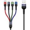USAMS Braided U26 4-in-1 Kabelis 3m 2A Fast Charge (2xLightning/microUSB/USB-C) SJ413USB01 (US-SJ413)