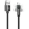 USAMS Braided Rotating Kabelis U60 2A Lightning juodos spalvos 1m SJ476USB01 (US-SJ476)