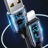 USAMS Braided Kabelis U78 Lightning 1.2m LED 2.4A Fast Charging juodos spalvos SJ543USB01 (US-SJ543)