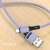 USAMS U52 USB-C 2A Fast Charge Kabelis 1m violetinės spalvos SJ436USB04 (US-SJ436)