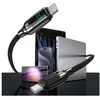 USAMS Kabelis USB-C į USB-C 100W 1,2m Skaitmeninis Ekranas Cinko lydinio greito įkrovimo duomenų kabelis HX Series SJ742USB01 (US-SJ742)