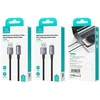 USAMS USB laidas į „Lightning“ 2.4A 1.2m, greito įkrovimo, plienas/juodas SJ667USB01 (US-SJ667)