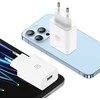 USAMS Laidinis įkroviklis 18W + kabelis Lightning/ USB-A Fast Charging baltos spalvos series SC SCXLTZ03