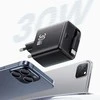 USAMS Laidinis įkroviklis 1xUSB-C su suvyniojamu kabeliu USB-C Retractable PD+QC 30W Gan Fast Charging juodos spalvos YC Series CC241TC01 (US-CC241)