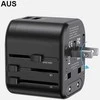 USAMS laidinis įkroviklis 2xUSB T55 12W 4in1 US/AU/EU/UK juodos spalvos CC173TC01 (US-CC173) Univesal Travel Charger