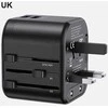 USAMS laidinis įkroviklis 2xUSB T55 12W 4in1 US/AU/EU/UK juodos spalvos CC173TC01 (US-CC173) Univesal Travel Charger