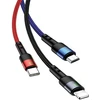 USAMS Pintas laidas U26 3in1 0.35m 2A greitas įkrovimas (lightning/microUSB/USB-C) SJ410USB01 (US-SJ410)