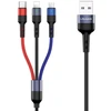 USAMS Pintas laidas U26 3in1 0.35m 2A greitas įkrovimas (lightning/microUSB/USB-C) SJ410USB01 (US-SJ410)
