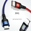 USAMS Pintas laidas U26 3in1 0.35m 2A greitas įkrovimas (lightning/microUSB/USB-C) SJ410USB01 (US-SJ410)