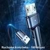 USAMS Braided Rotating Kabelis U60 2A microUSB juodos spalvos 1m SJ478USB01 (US-SJ478)