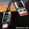 USAMS Braided Kabelis U78 USB-C 1.2m LED 6A Fast Charging juodos spalvos SJ544USB01 (US-SJ544)