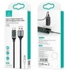 USAMS Braided Kabelis U78 USB-C 1.2m LED 6A Fast Charging juodos spalvos SJ544USB01 (US-SJ544)