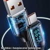 USAMS Braided Kabelis U78 USB-C 1.2m LED 6A Fast Charging juodos spalvos SJ544USB01 (US-SJ544)